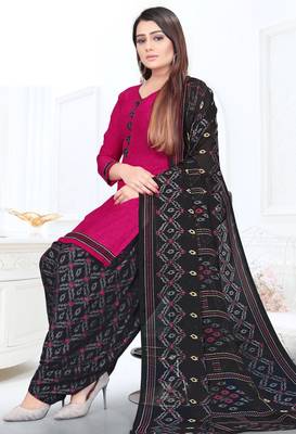 Pink printed crepe salwar 2