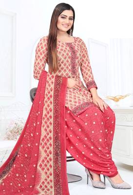 Pink printed crepe salwar 1