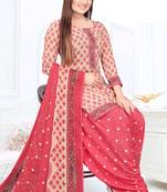 Pink printed crepe salwar