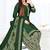 Dark-green printed crepe salwar