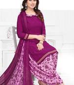 Purple printed crepe salwar