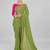 Fluorescent Green Coloured Embellished Silk Blend Saree with Blouse Piece