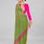 Fluorescent Green Coloured Embellished Silk Blend Saree with Blouse Piece