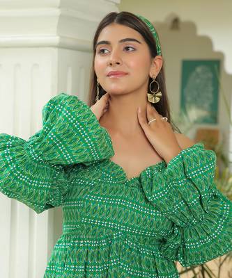 Sandy Green Off Shoulder Skater Dress 6