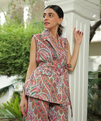 Naomi Multi Prited Blazer With Pant Co-Ord Set 5