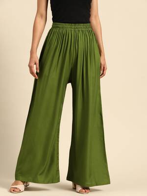 Tag 7 Olive rayon flared palazzo 1