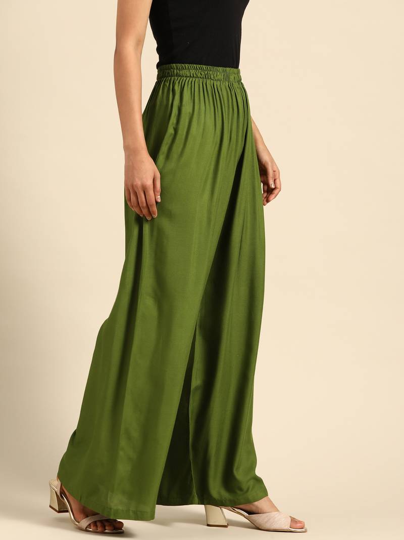 Tag 7 Olive rayon flared palazzo