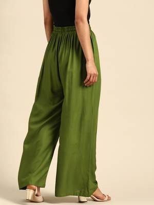 Tag 7 Olive rayon flared palazzo 3
