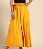 Tag 7 Mustard rayon double flared palazzo