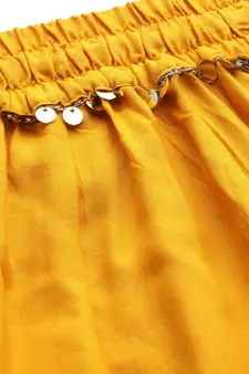 Tag 7 Mustard rayon double flared palazzo