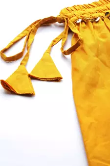 Tag 7 Mustard rayon double flared palazzo
