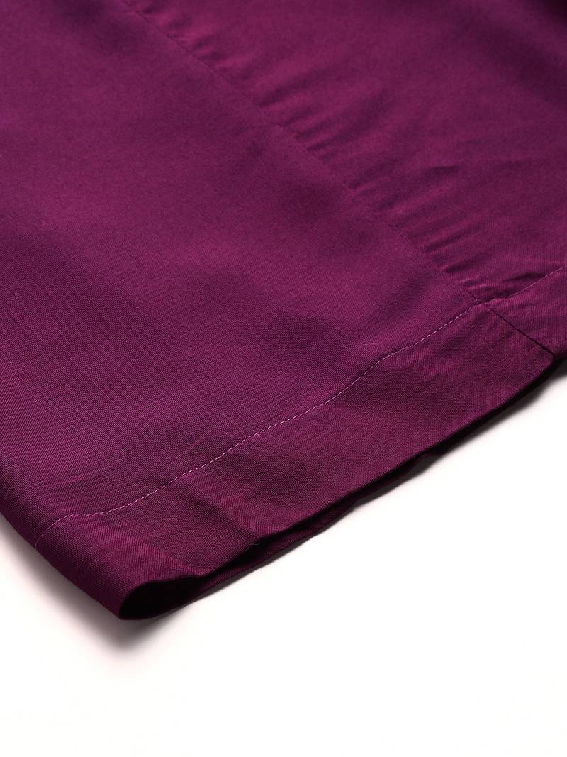 Tag 7 Purple rayon double flared palazzo