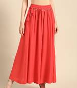 Tag 7 Coral Pink rayon double flared palazzo