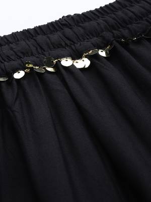 Tag 7 Black rayon double flared palazzo 5