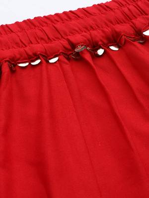 Tag 7 Red rayon double flared palazzo 5