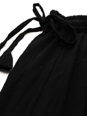 Tag 7 Black rayon crushed flared palazzo 5