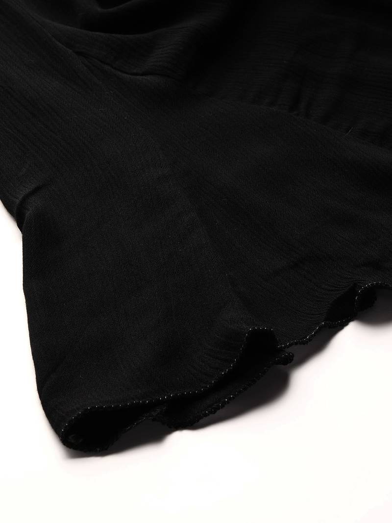 Tag 7 Black rayon crushed flared palazzo