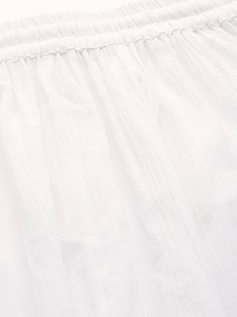 Tag 7 White rayon crushed flared palazzo