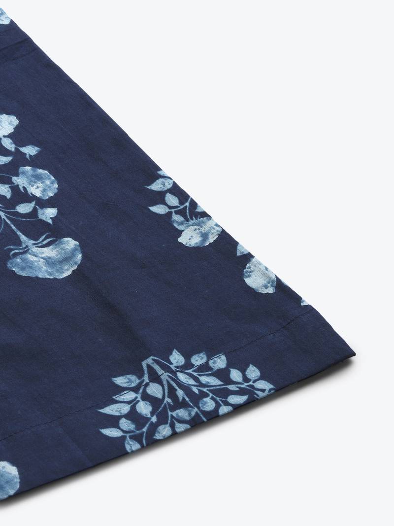 INDIGO FLORAL PRINT FLARED PALAZZO