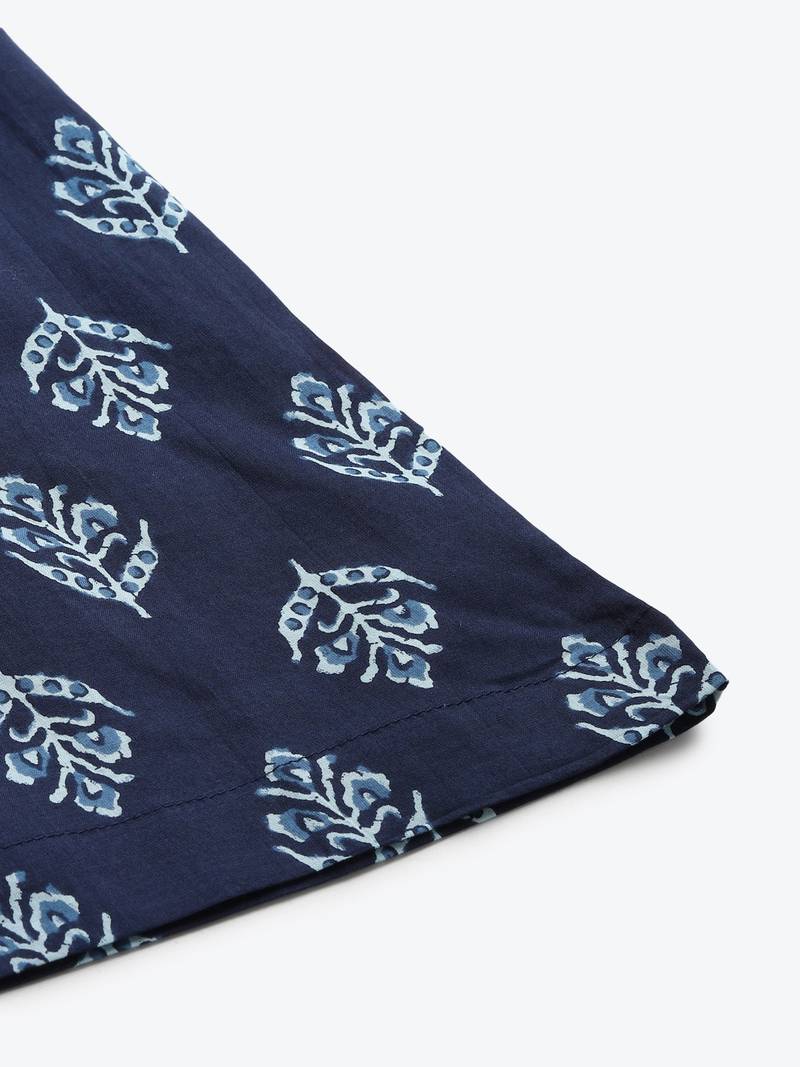 INDIGO FLORAL PRINT FLARED PALAZZO
