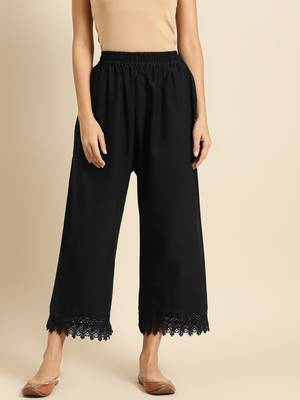 BLACK FLAX BORDER PALAZZO 1