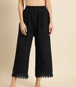 BLACK FLAX BORDER PALAZZO