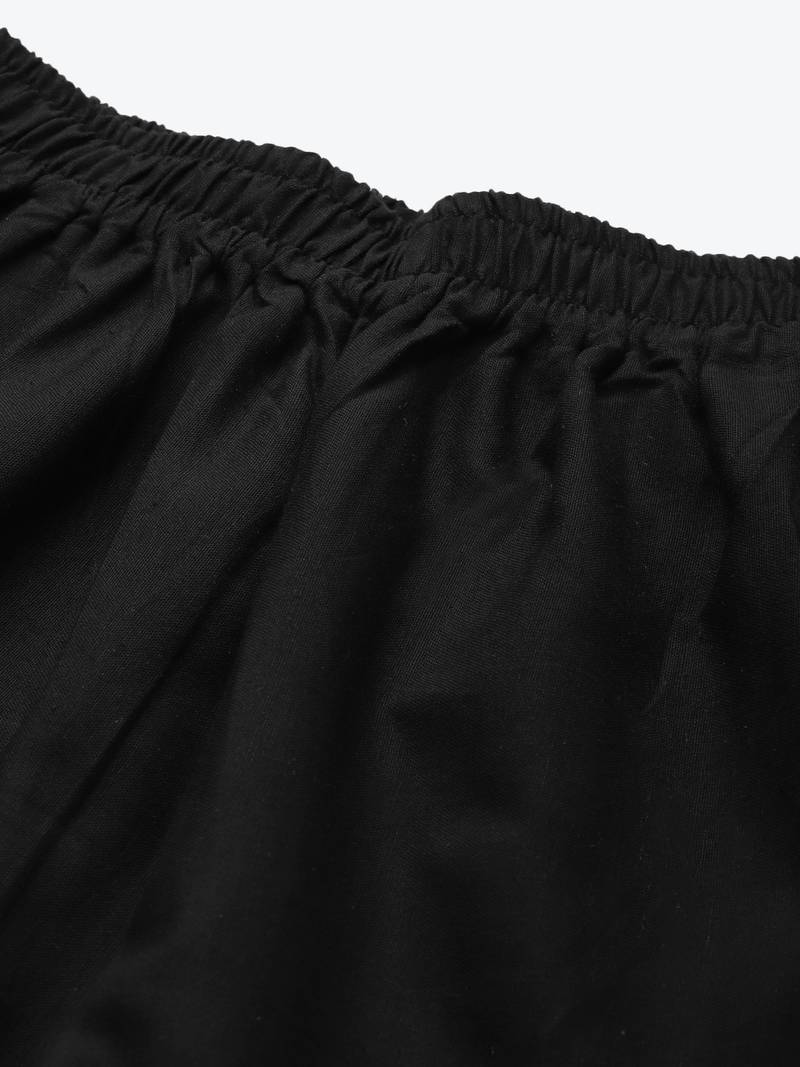 BLACK FLAX BORDER PALAZZO