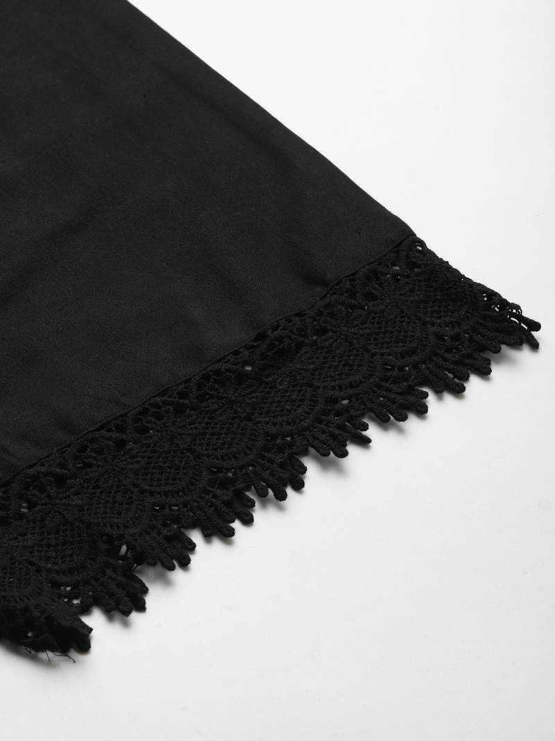 BLACK FLAX BORDER PALAZZO