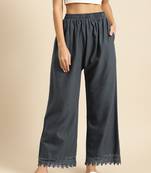 GREY FLAX BORDER PALAZZO