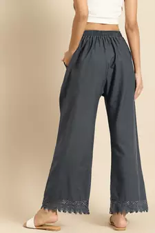 GREY FLAX BORDER PALAZZO