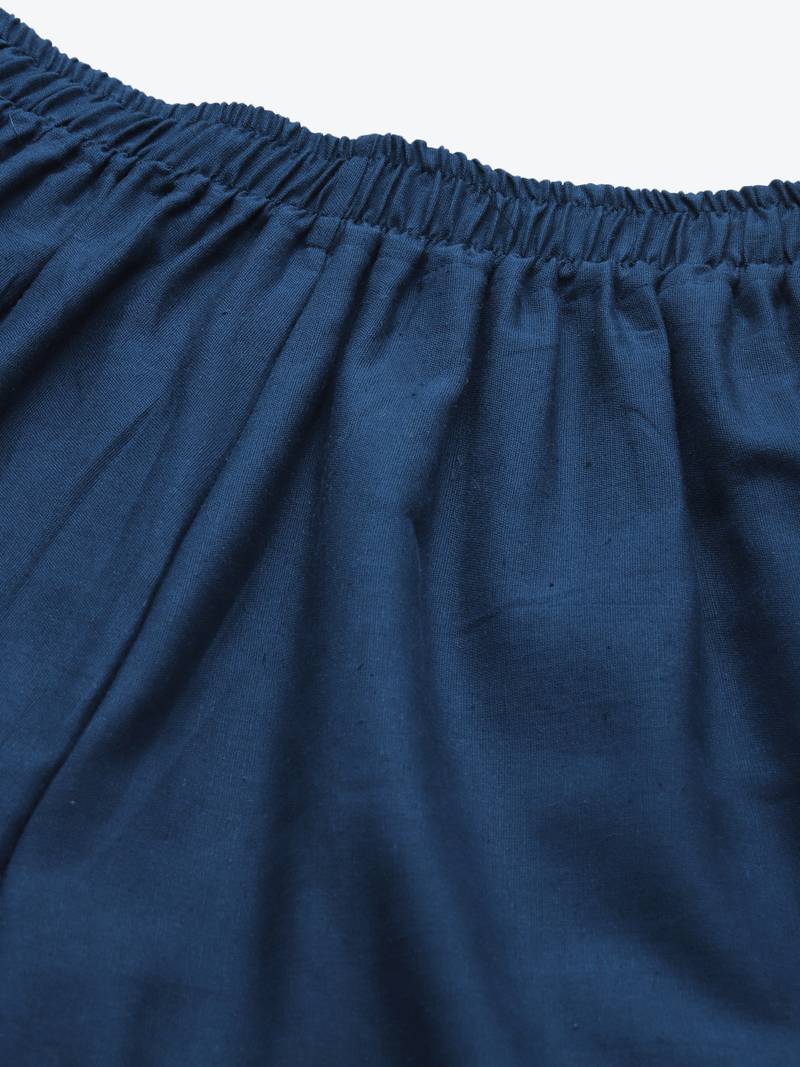 NAVY FLAX BORDER PALAZZO