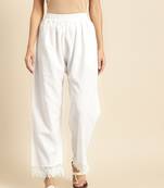 WHITE FLAX BORDER PALAZZO