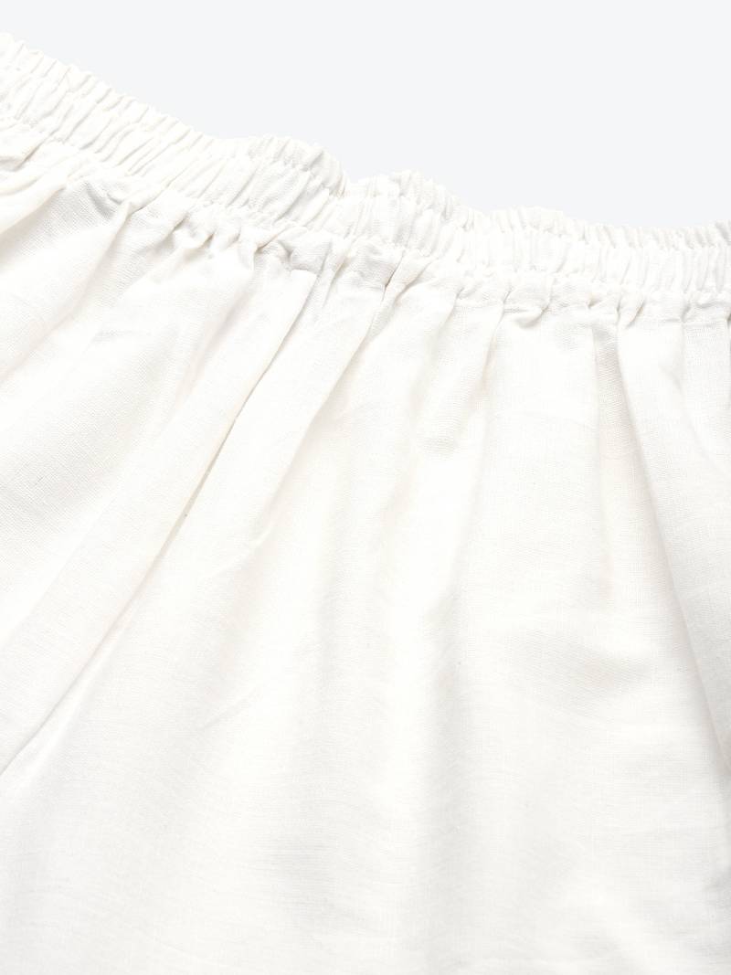 WHITE FLAX BORDER PALAZZO