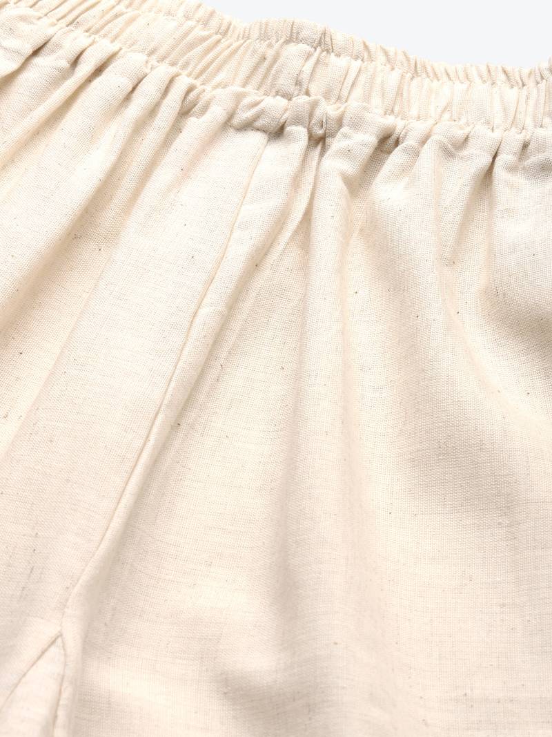 CREAM FLAX BORDER PALAZZO