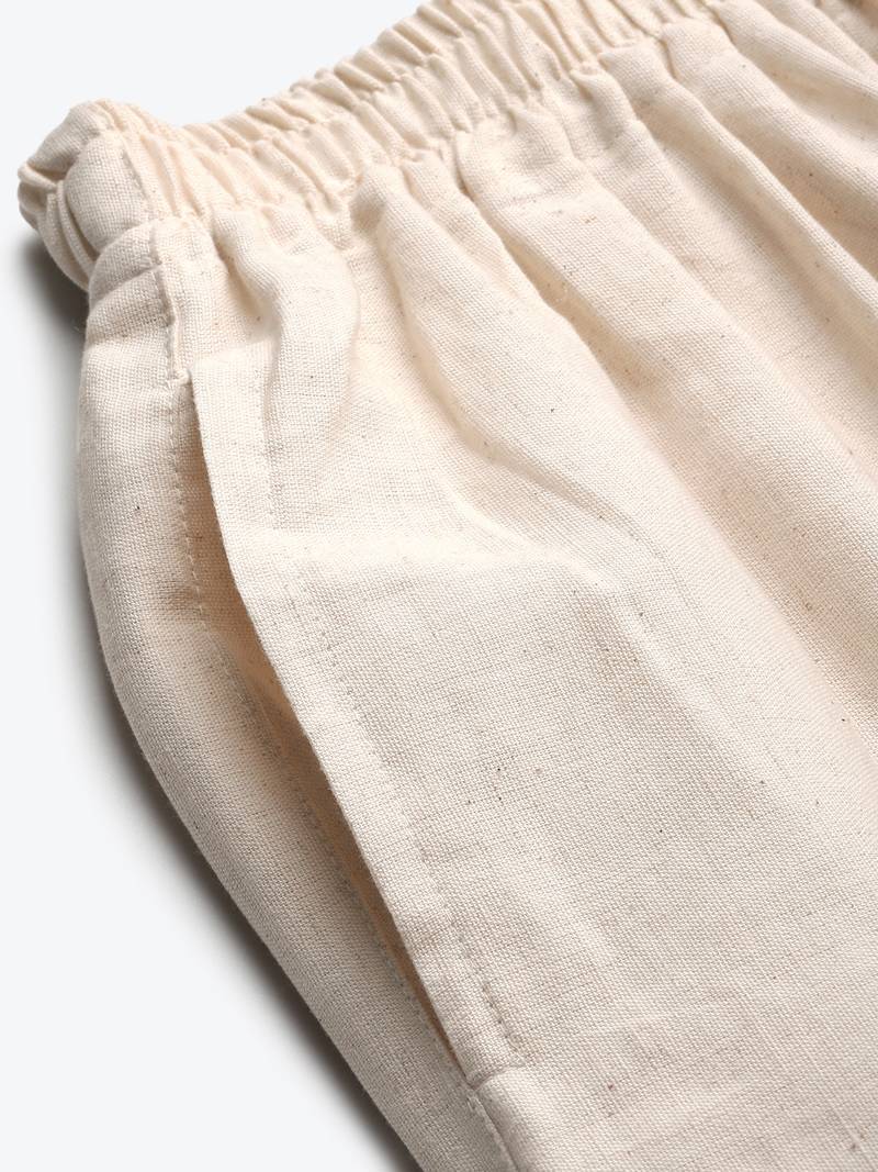 CREAM FLAX BORDER PALAZZO