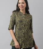 Olive printed viscose rayon tunics