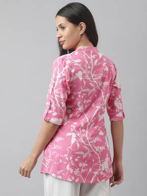 Pink printed viscose rayon tunics 4