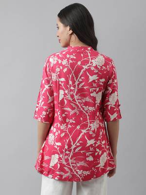 Pink printed viscose rayon tunics 4