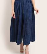 INDIGO FLORAL PRINT FLARED PALAZZO