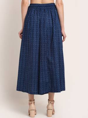 INDIGO FLORAL PRINT FLARED PALAZZO 4