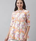 Lavender printed viscose rayon tunics