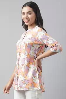 Lavender printed viscose rayon tunics