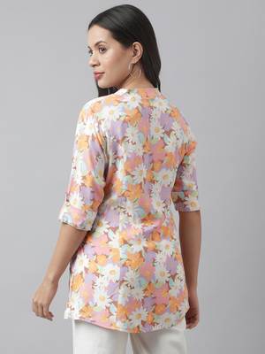 Lavender printed viscose rayon tunics 4