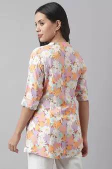 Lavender printed viscose rayon tunics
