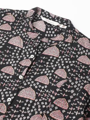 Black printed viscose rayon tunics 2