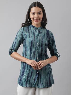 Teal printed modal tunics 1