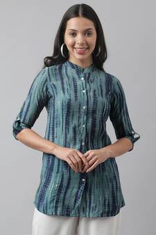Teal printed modal tunics