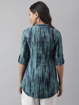 Teal printed modal tunics 4