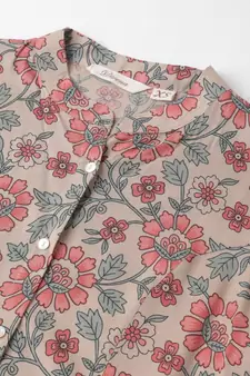 Beige printed viscose rayon tunics