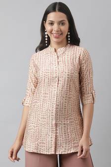 Beige printed modal tunics